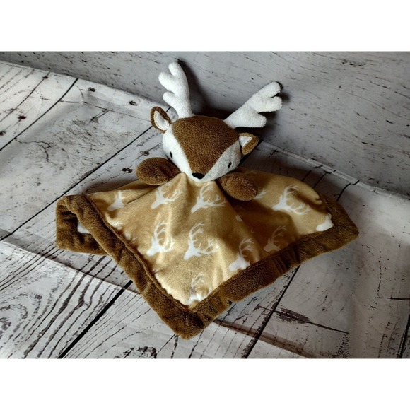 Levtex Deer Brown White Tan Baby Security Blanket Lovey - Picture 4 of 7